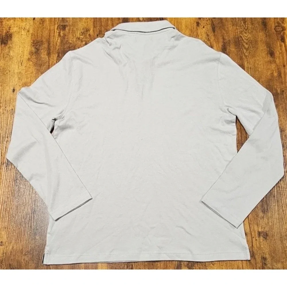 Banana Republic Men's Luxe Touch Long Sleeve Polo Shirt Gray XL NWT